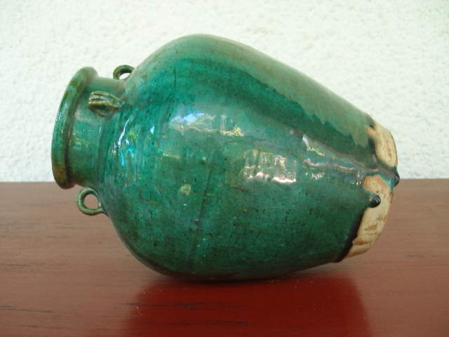 Ceramic Vase with Apple Green Glaze, 18/19th Century