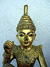 2 Large Burmese Gilt "U Tint De" Nats, 19th Century