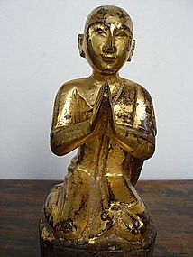 Monk/Disciple with Gilding in Adoration, 19th Century