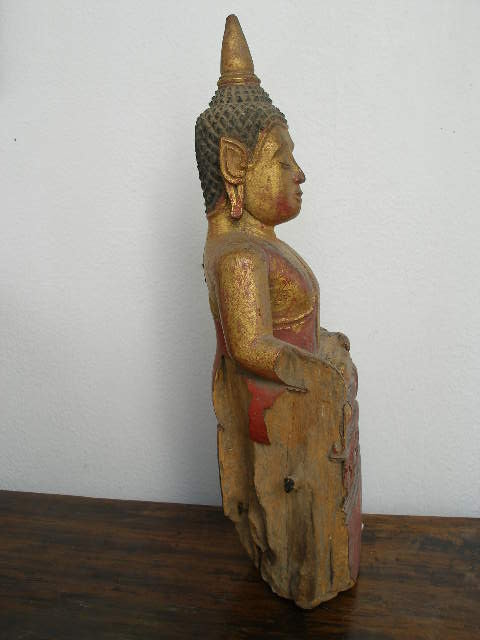 Tai Yai  Hand Carved Wooden Buddha, 19th Century