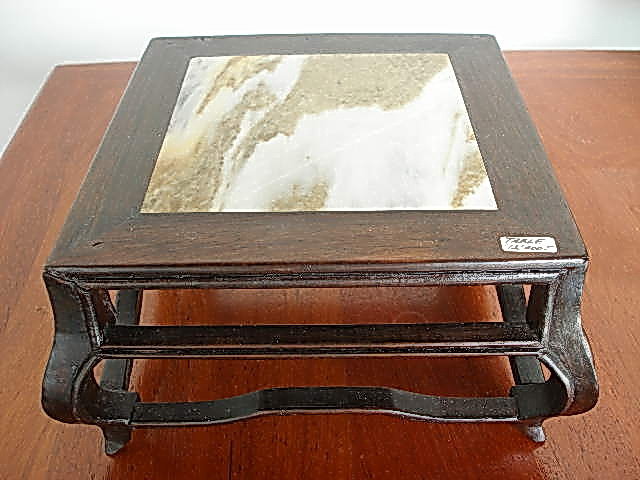 QING Rosewood and Marble Miniature Table, 19th Century