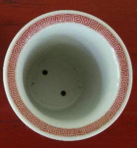 TAO KUANG Chinese Porcelain Planter with Base Saucer