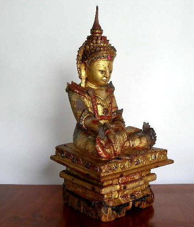 Crowned AMARAPURA Buddha in Royal Attire 18th Century