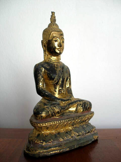 Thai Bronze Buddha Dhyana Mudra/in deep meditation pose