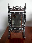 Wooden Chinese Mirror inlaid with Mother of Pearl