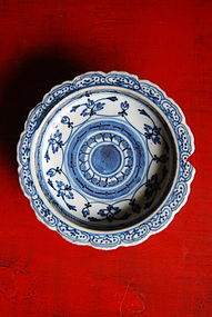 QING Cobalt Blue Porcelain Stem Dish, 19th Century