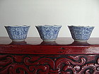 3 Matching KANGXI or YONGZHENG Porcelain Wine Cups