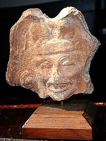 CHOLULA Mexican Terracotta Figural Head of God/Deity