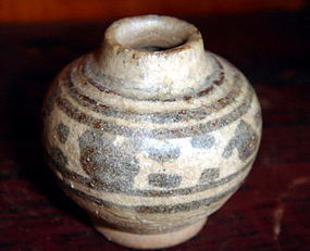 2 SMALL SAWANKHALOK POTS WITH UNDERGLAZE