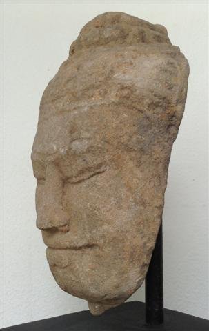 Genuine KHMER Sandstone Relief Angkor Period Head