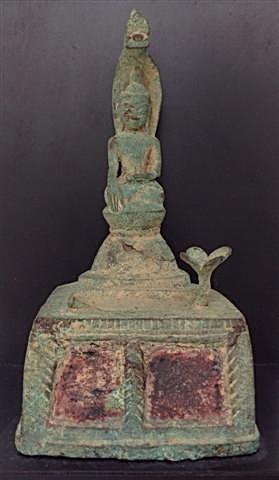 BRONZE BUDDHA &amp; THE NAGA KING MUCALINDA 17/18thC.