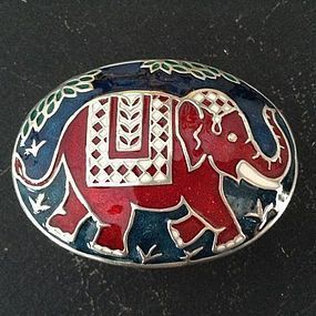 Enamel 2 Color Pewter ELEPHANT Boxes which open