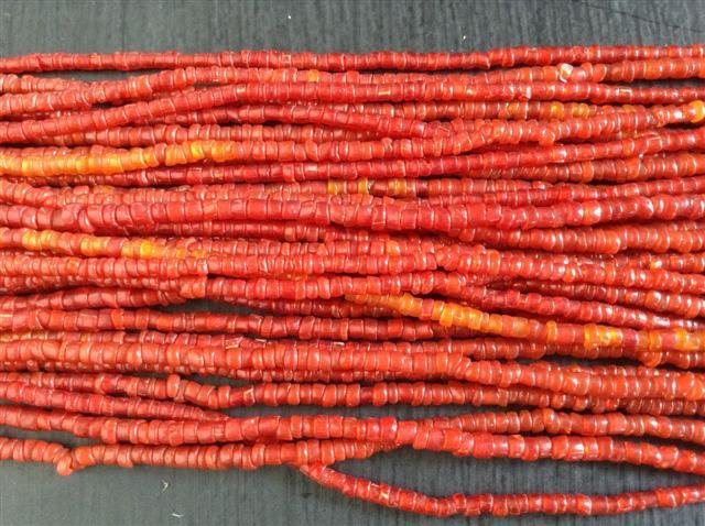 Antique Micro Red and Yellow Hill Tribe Bead Necklace