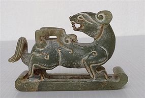 Chinese Archaic Nephrite Jade Beast Carving
