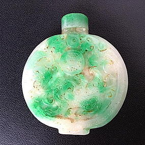 Magnificent APPLE GREEN JADE JADEITE Snuff Bottle (item #1250859)