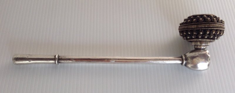 Very Rare QING DYNASTY Silver-Paktong OPIUM PIPE