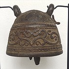 ANTIQUE  BRONZE ELEPHANT BELL, 19th CENTURY