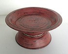 Medium Cinnabar Red Lacquer Offering Tray, 19th Century, Thailand