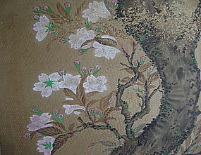 KANO SCHOOL PAINTING ON SILK, FRAMED, JAPAN 17/18TH CENTURY