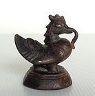 OPIUM WEIGHT OF MYTHICAL HINTHA BIRD, 18/19TH CENTURY WITH MARKING