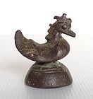 OPIUM WEIGHT OF HINTHA MYTHICAL BIRD, 18TH CENTURY WITH MARKING
