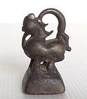 GENUINE OPIUM WEIGHT OF  MYTHICAL CHINTHE LION, 18TH CENTURY