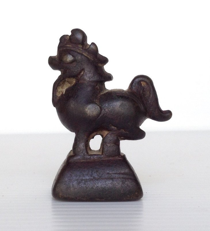 GENUINE OPIUM WEIGHT OF  MYTHICAL CHINTHE LION , 18/19TH CENTURY