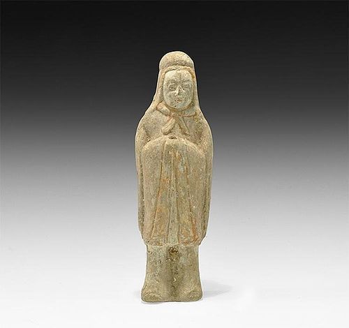 CHINESE QI DYNASTY ATTENDANT FIGURINE