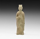 CHINESE QI DYNASTY ATTENDANT FIGURINE