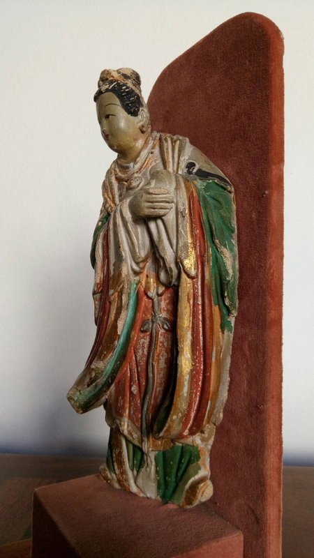 Very Rare 17/18th Century CHINESE POLYCHROME PAINTED STUCCO IMMORTAL