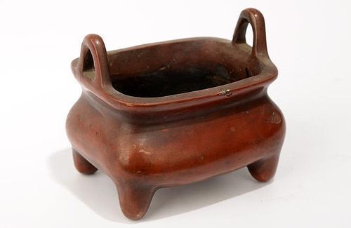 BRONZE CHINESE 18/19TH CENTURY CENSER WITH 3 CHARACTER MARKING