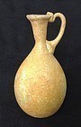 ANCIENT ROMAN  GLASS HANDLED BOTTLE, ca. 3rd - 5th Cent. A.D., INTACT