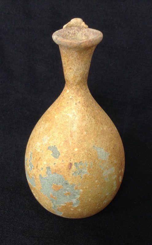 ANCIENT ROMAN  GLASS HANDLED BOTTLE, ca. 3rd - 5th Cent. A.D., INTACT