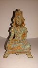 VERY RARE 17th CENTURY EXCAVATED BURMESE BRONZE BUDDHA