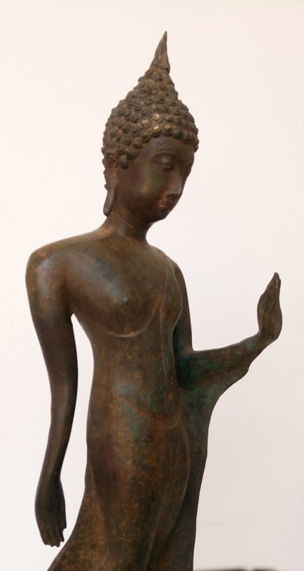 Very Rare Bronze SUKKOTHAI Walking Buddha