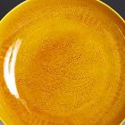 HONGZHI (HUNG-CHIH) DEEP YELLOW PLATE WITH DRAGON/RUYI CLOUDS