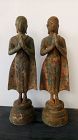 Pair of antique Thai Bronze Acolytes