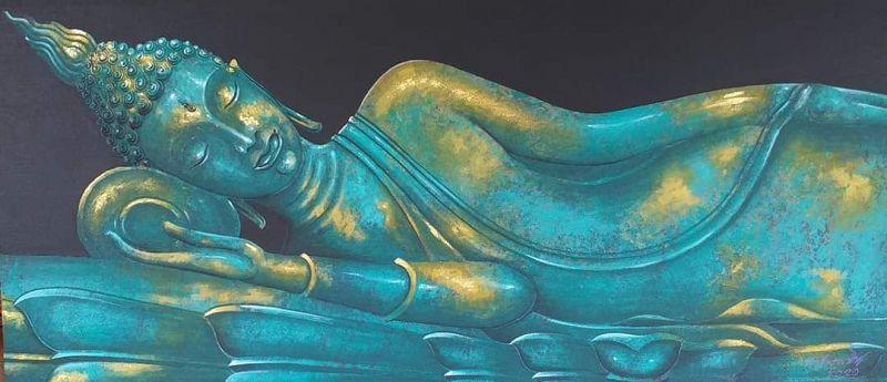 Tallenge - Sleeping Buddha Art - Reclining Buddha - Large Poster Paper (18  x 24 inches) : Amazon.in: Home & Kitchen