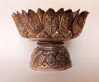 Antique 19th Century Handmade SILVER THAI "PHAN" FLOWER OFFERING TRAY