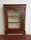 19th Century Victorian Walnut and Glass Pier Display Cabinet