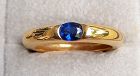 18K. Gold Ring with one gorgeous, genuine Blue Ceylon Sapphire.