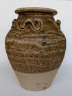 GENUINE SONG DYNASTY CERAMIC JAR WITH LOOPS AND GLAZED, CHINA