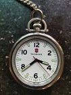 Large Genuine SWISS ARMY VICTORINOX POCKET WATCH WITH CHAIN & LEATHER