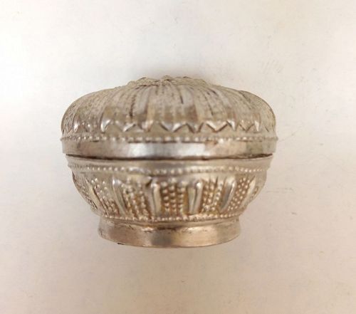 Antique Shan State (Burma) Genuine Hand Made Silver Box, 19th Century