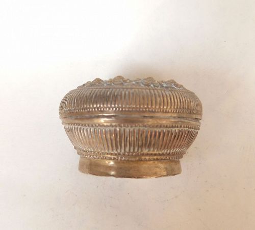 A delicate, hand made Antique genuine Thai Silver Box, 19th Century