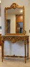 A French Louis XVI gilt wooden Console with genuine Marble Top