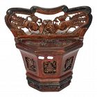 A RARE OCTAGON QING DYNASTY CARVED WOODEN WEDDING BOX