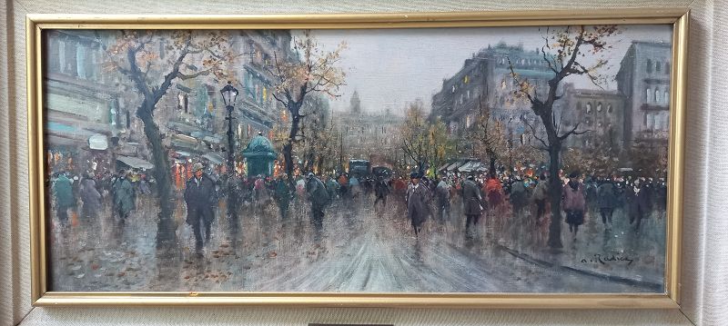 Original Oil Painting of PARIS, FRANCE, BY AUGUSTO RADICE