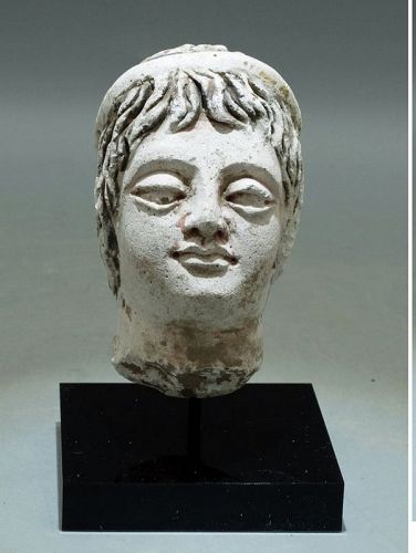 Genuine GANDHARA Stucco Head of a Handsome Youth, 4-5 Century A.D.