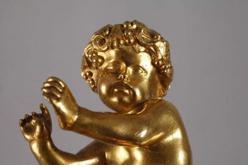 Gorgeous FRENCH Antique GILT BRONZE FAUN depicted as a BOY